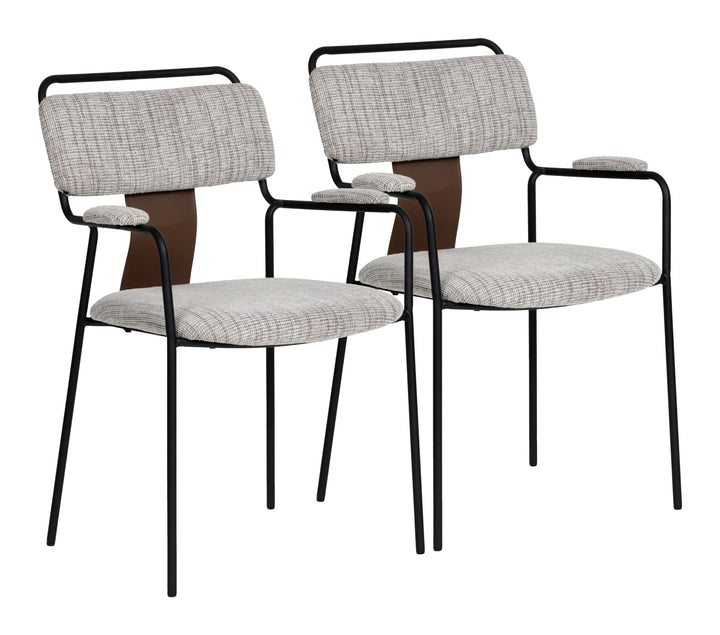 Zuo Couva Dining Chair (Set of 2) Gray Tweed