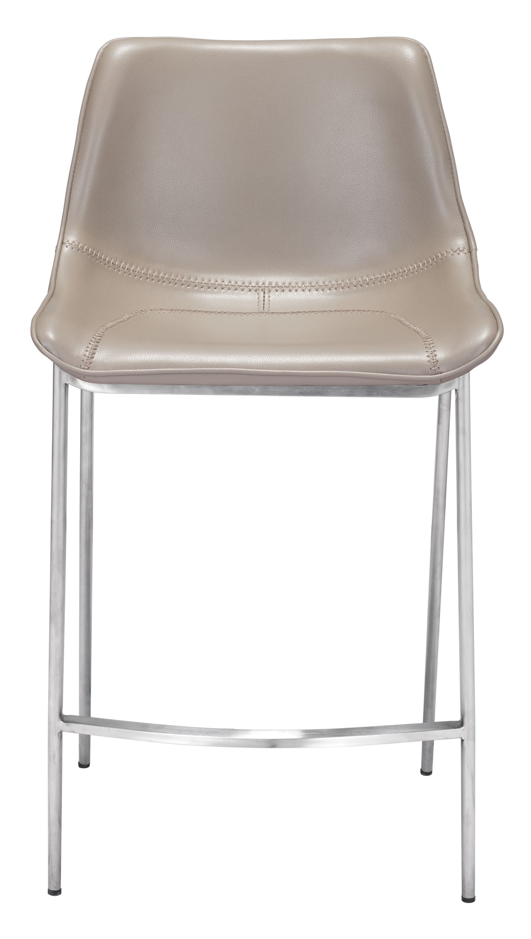 Zuo Magnus Counter Stool (Set of 2) Brown & Silver