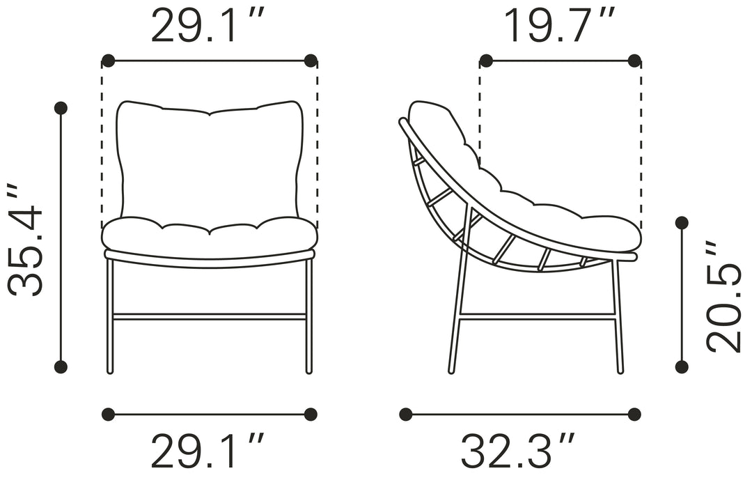 Zuo Merilyn Accent Chair Beige & Natural