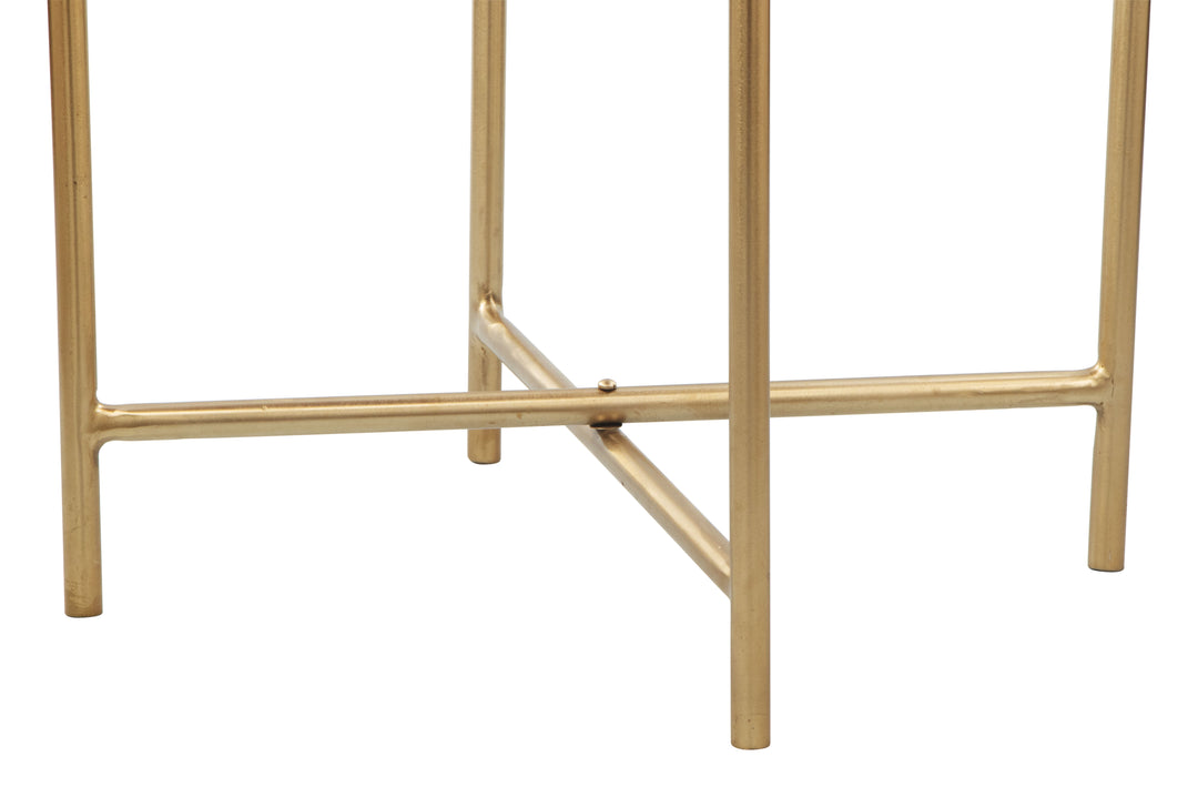 Zuo David Side Table Gray & Gold