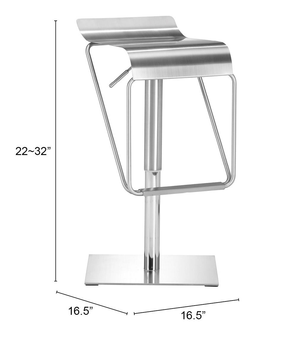 Zuo Dazzer Barstool Silver