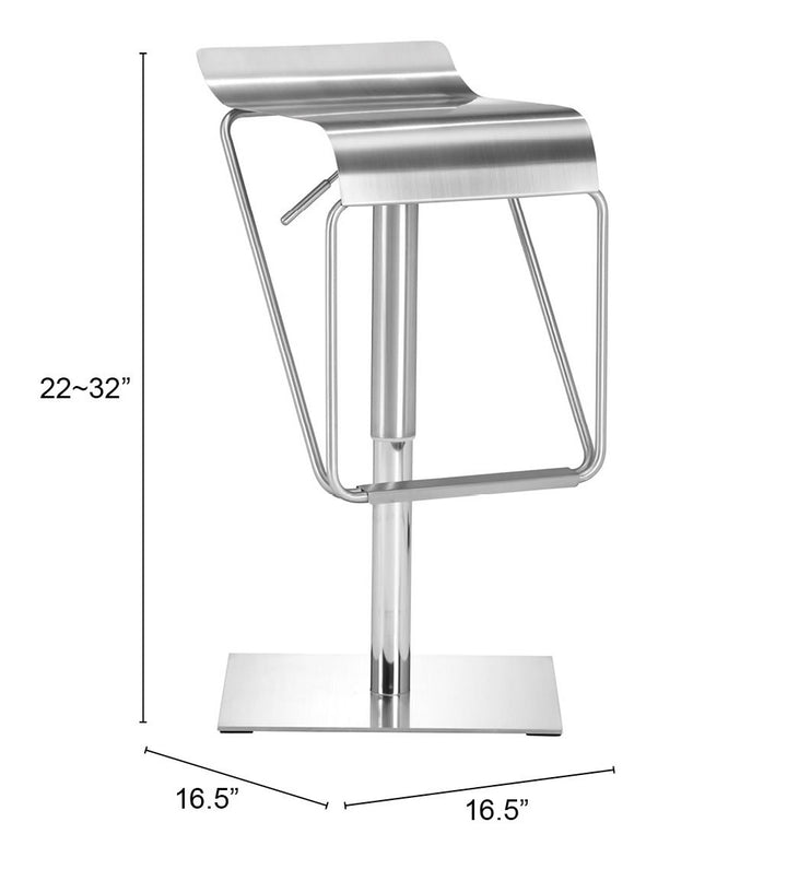 Zuo Dazzer Barstool Silver