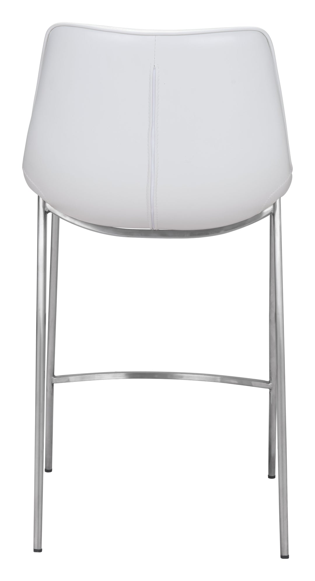 Zuo Magnus Counter Stool (Set of 2) White & Silver