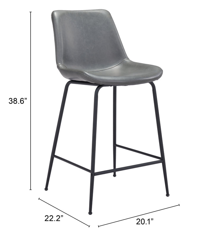 Zuo Byron Counter Stool Gray