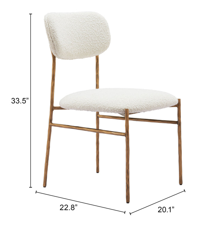 Zuo Sydhavnen Dining Chair Cream & Gold