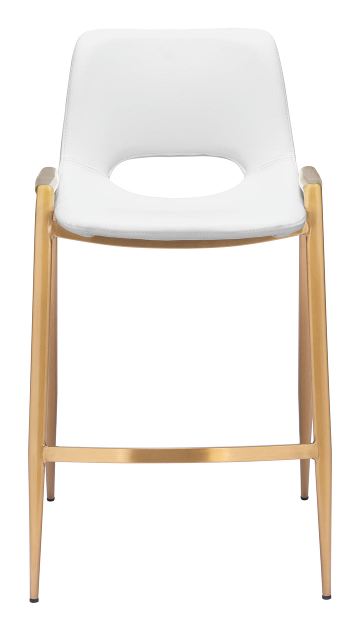 Zuo Desi Counter Stool (Set of 2) White & Gold