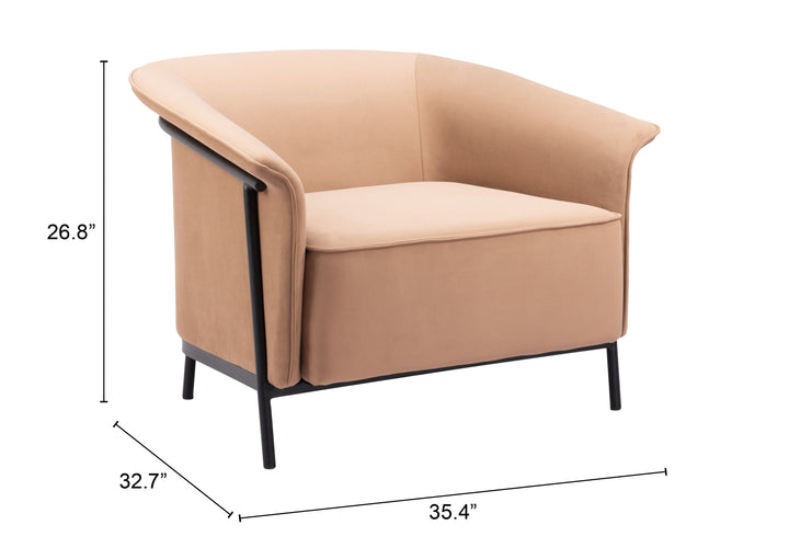 Zuo Burry Accent Chair Tan