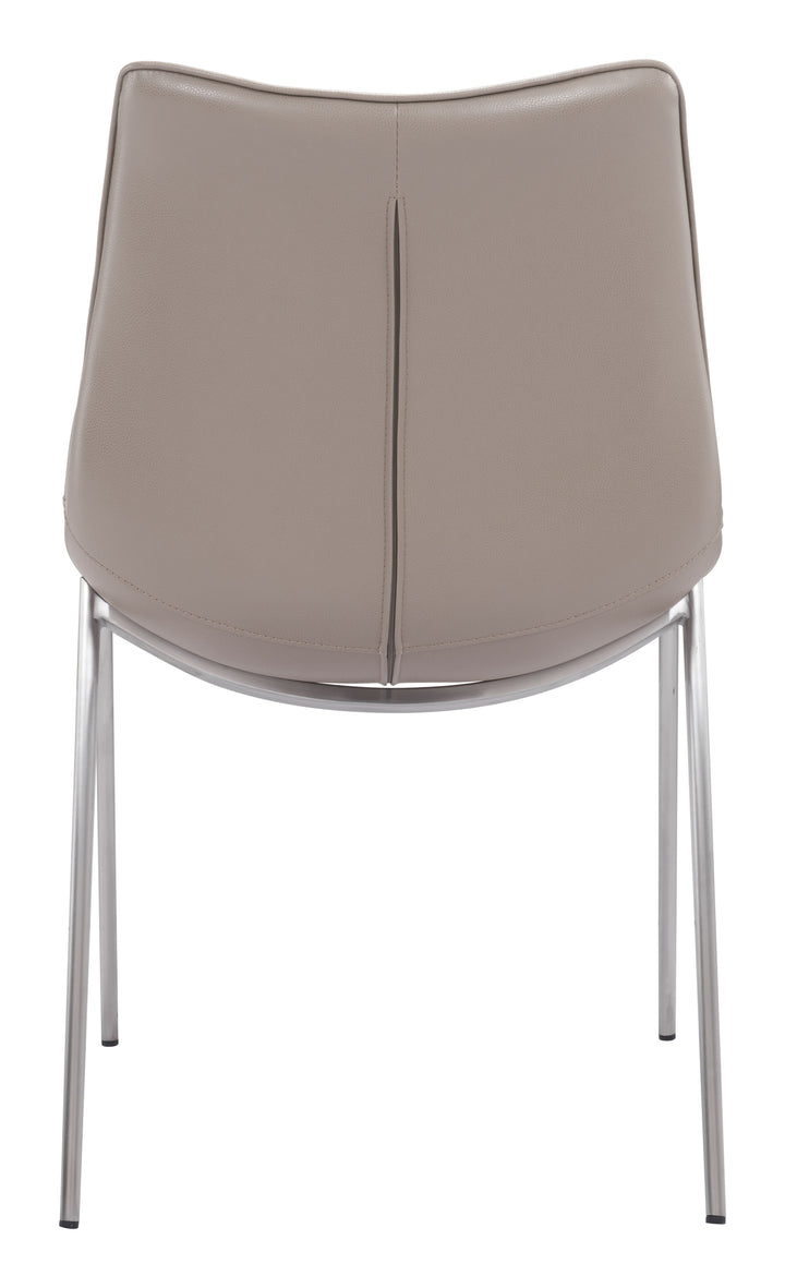 Zuo Magnus Dining Chair (Set of 2) Brown & Silver