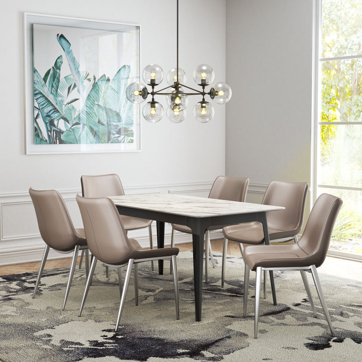 Zuo Magnus Dining Chair (Set of 2) Brown & Silver