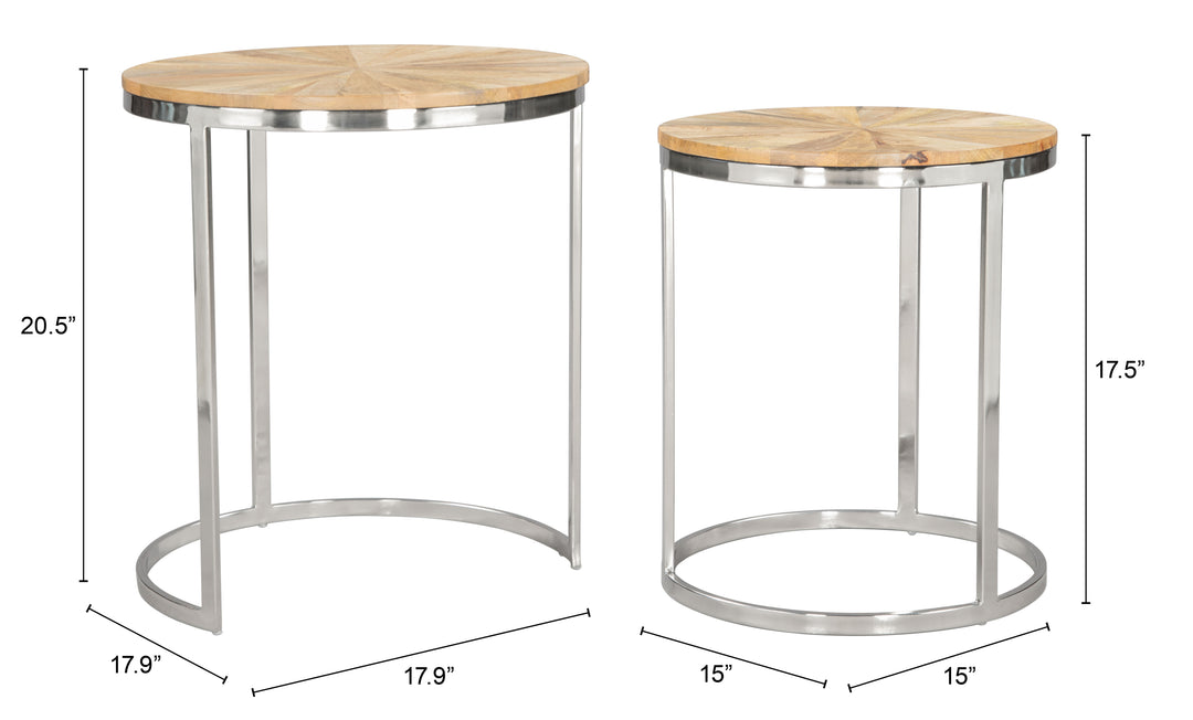 Zuo Bari Nesting Table Set (2-Piece) Natural