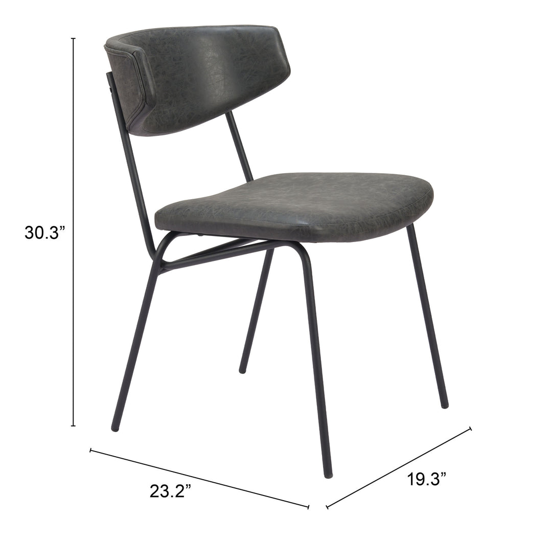 Zuo Charon Dining Chair (Set of 2) Vintage Black