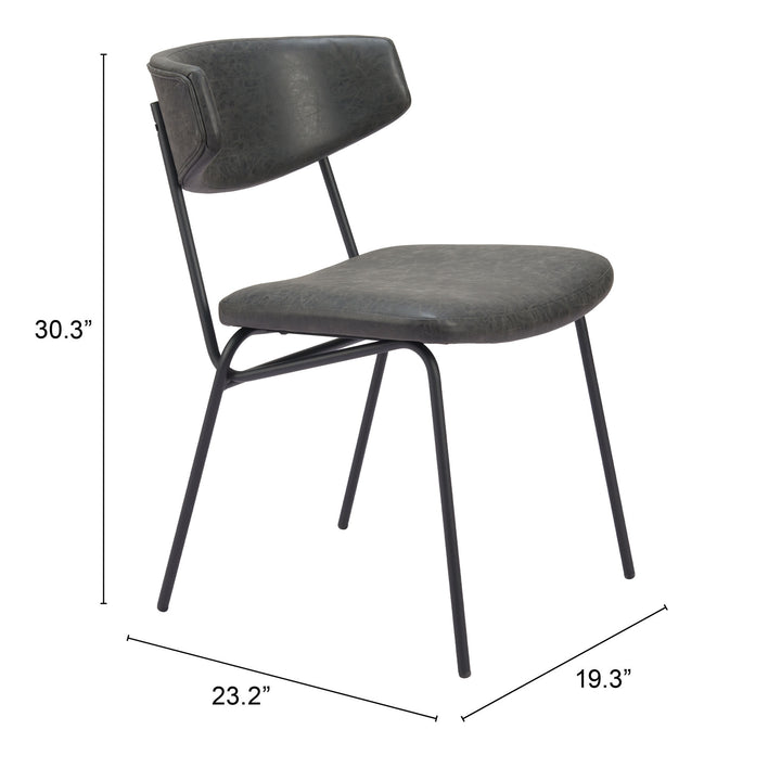 Zuo Charon Dining Chair (Set of 2) Vintage Black