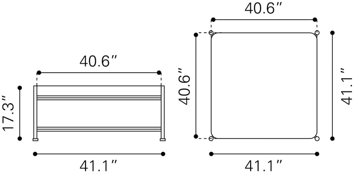 Zuo Nazaire Coffee Table Black