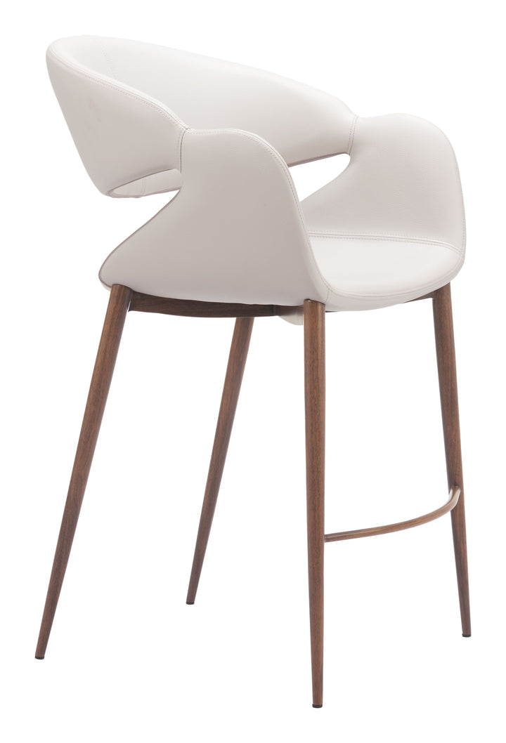 Zuo Limay Counter Stool (Set of 2) Beige & Walnut