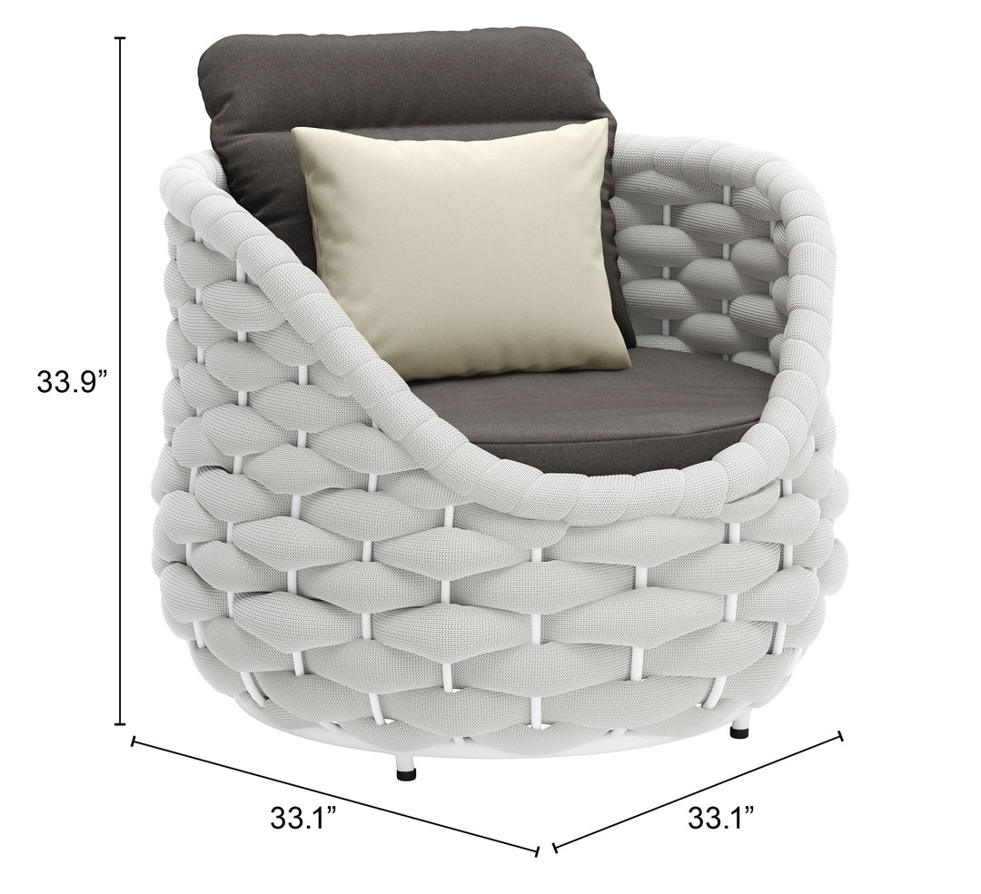 Zuo Coral Reef Accent Chair Gray