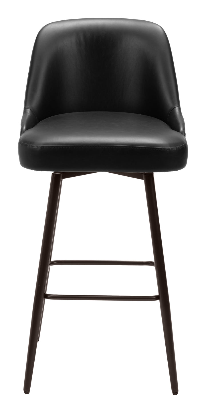 Zuo Keppel Swivel Barstool Black & Bronze