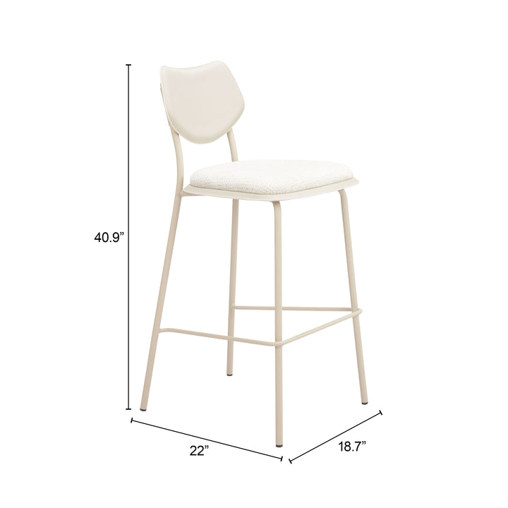 Zuo Zeal Barstool (Set of 4) Light Gray