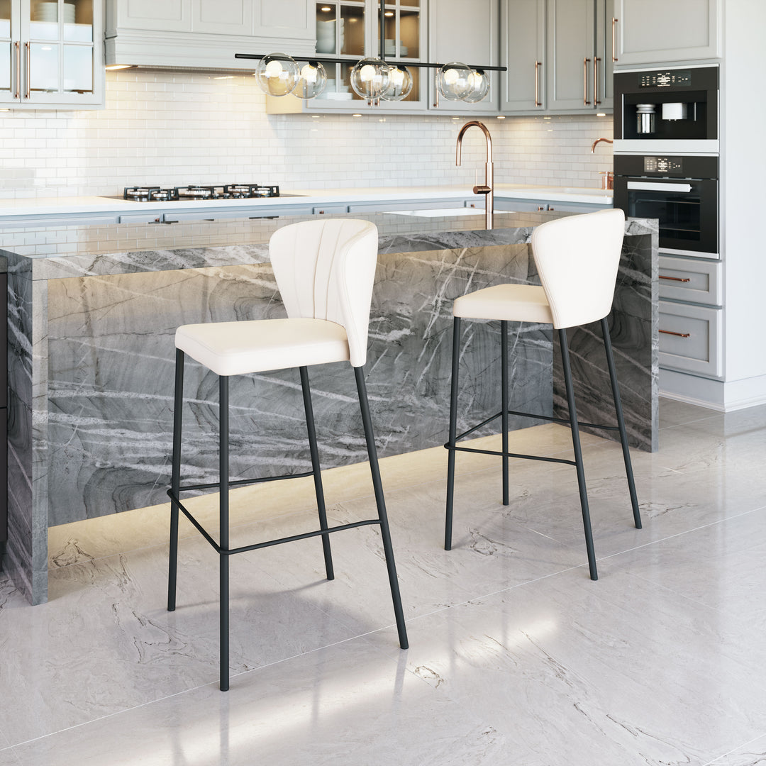 Zuo Linz Barstool (Set of 2) Cream