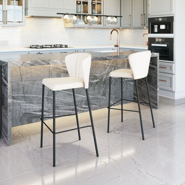 Zuo Linz Barstool (Set of 2) Cream