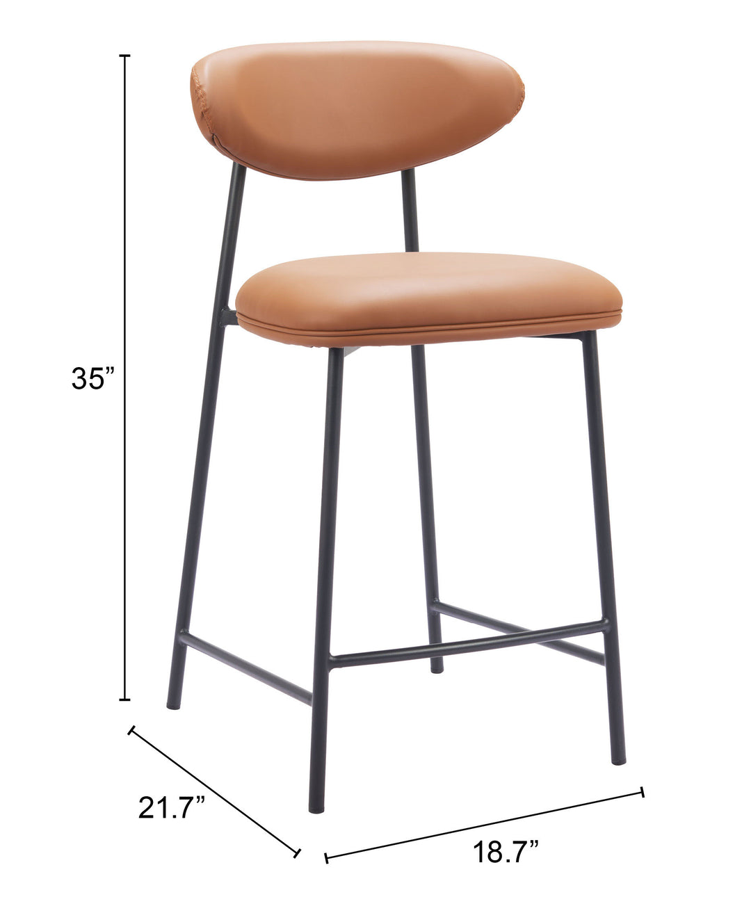 Zuo Rorun Counter Stool (Set of 2) Brown
