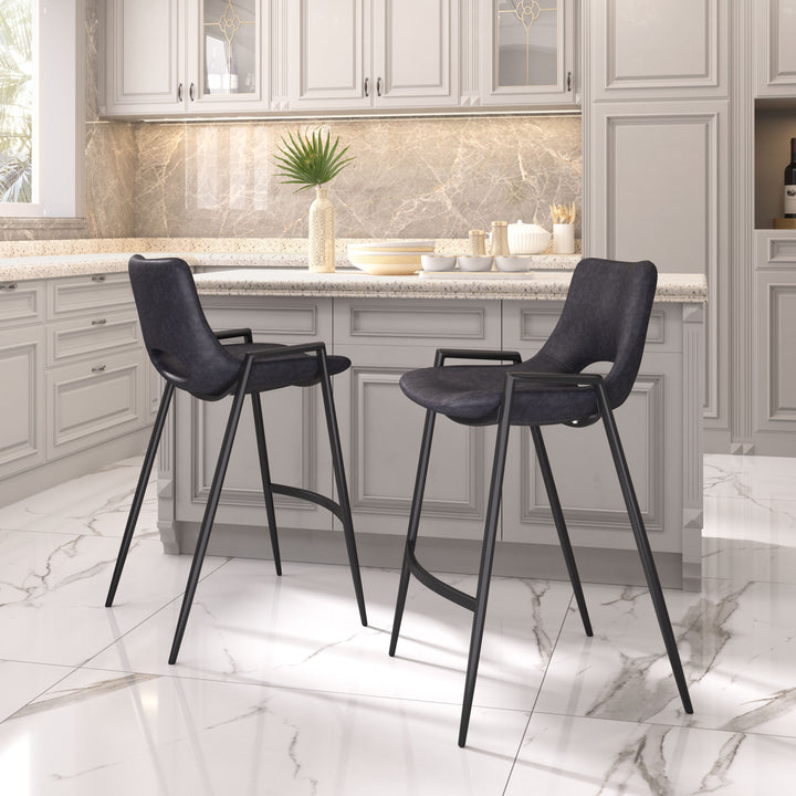 Zuo Desi Counter Stool (Set of 2) Black