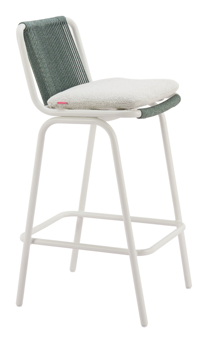 Zuo Luft Barstool (Set of 2) White & Green