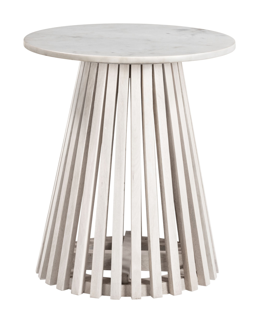 Zuo Mazara Side Table White & Whitewashed