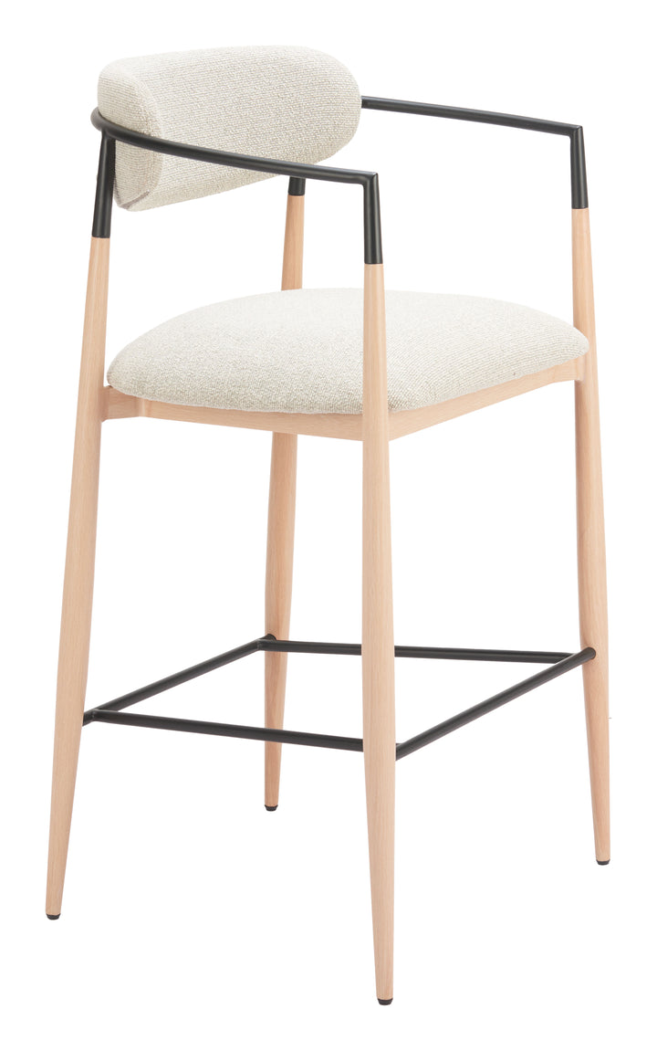 Zuo Equinox Barstool Oyster Gray & Natural