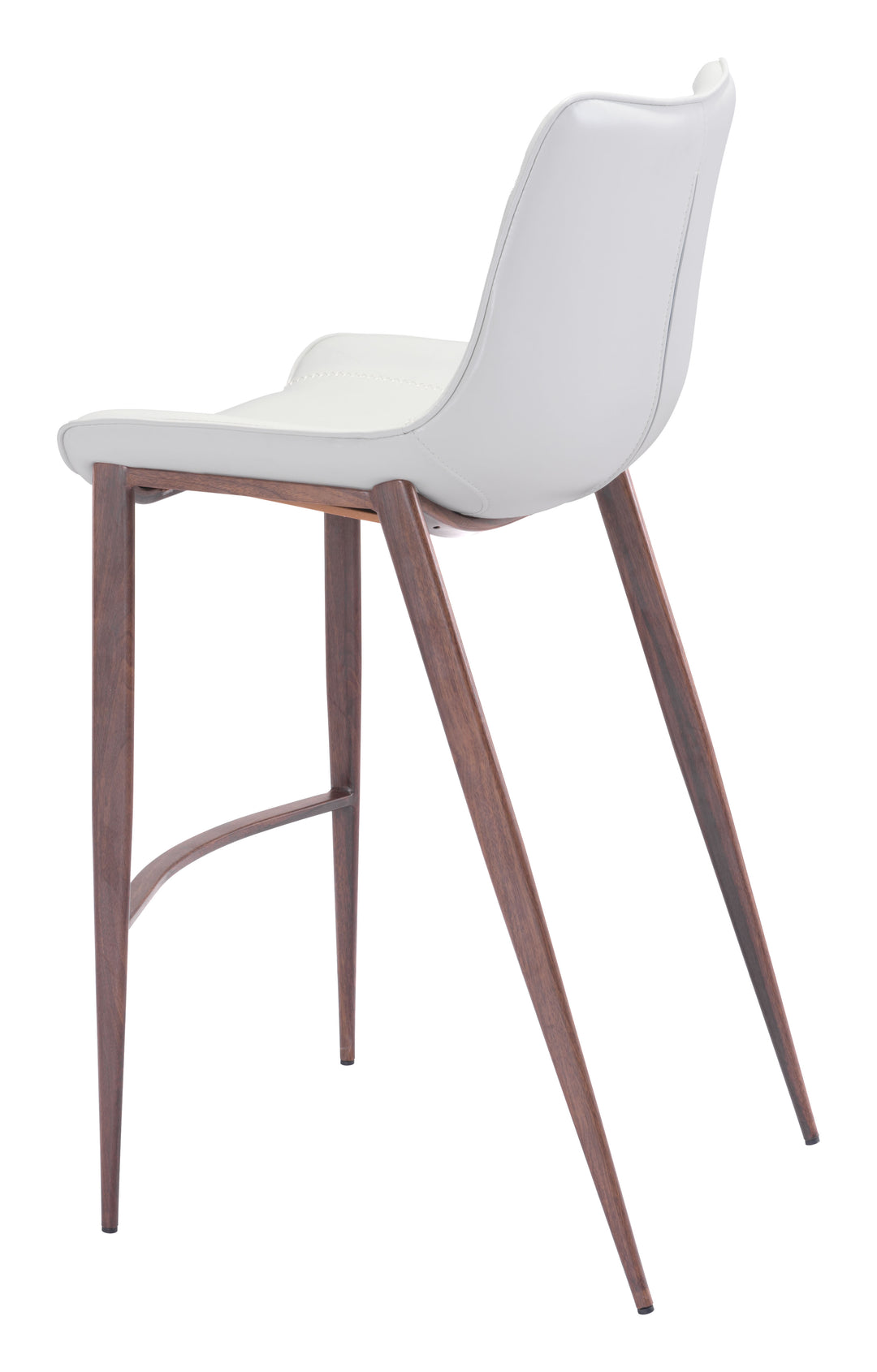 Zuo Magnus Barstool (Set of 2) White & Walnut