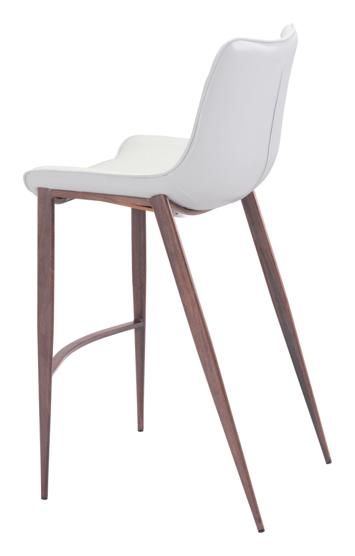Zuo Magnus Barstool (Set of 2) White & Walnut