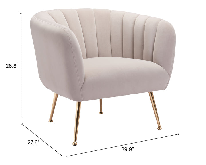 Zuo Deco Accent Chair Beige