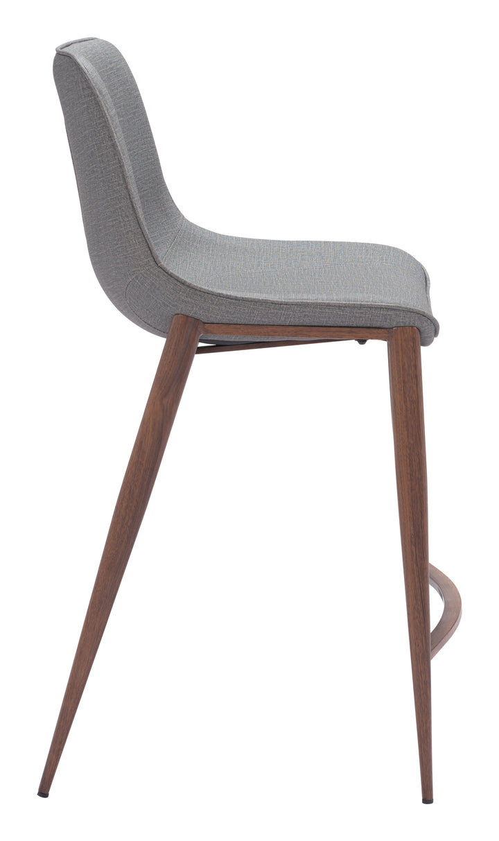 Zuo Magnus Counter Stool (Set of 2) Slate Gray & Walnut