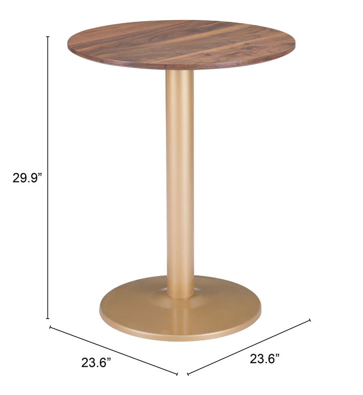 Zuo Alto Bistro Table Brown & Gold