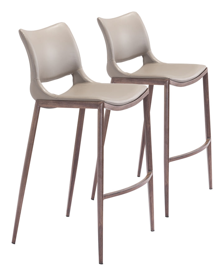 Zuo Ace Barstool (Set of 2) Brown & Walnut