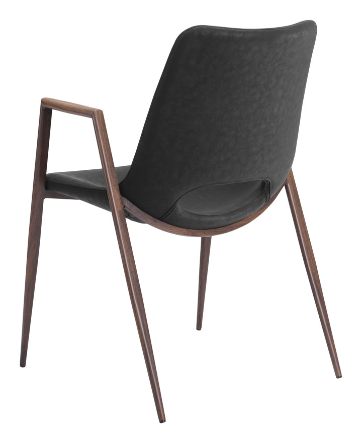 Zuo Desi Dining Chair (Set of 2) Black & Walnut