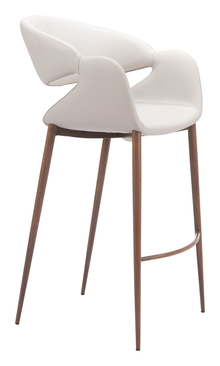 Zuo Limay Barstool (Set of 2) Beige & Walnut