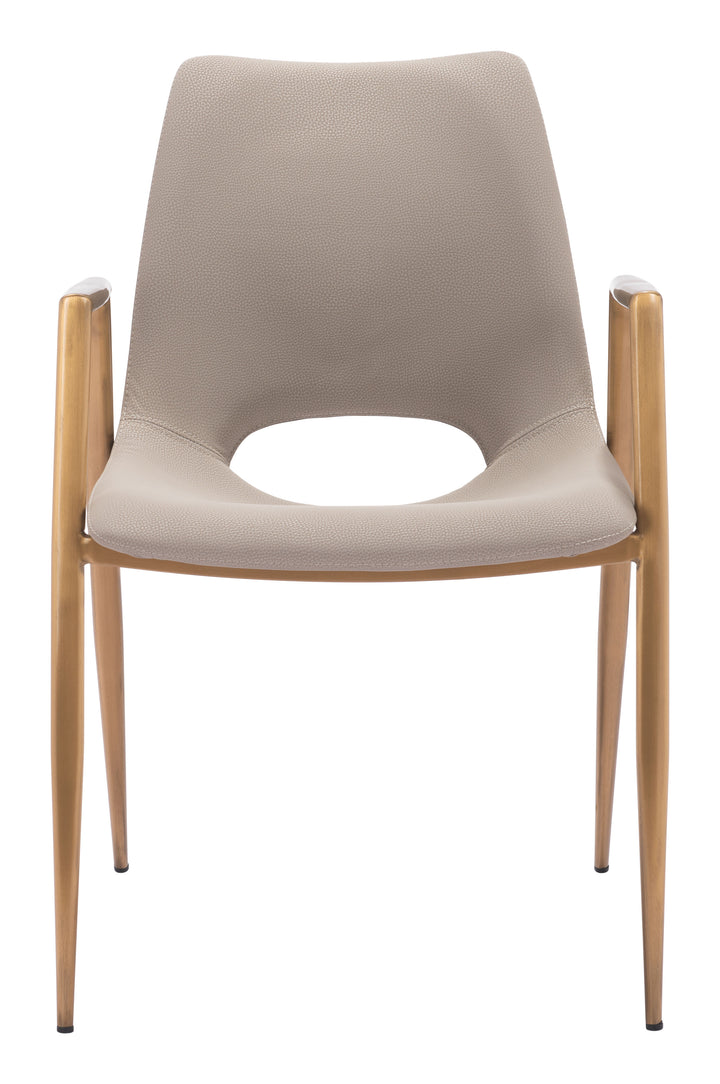 Zuo Desi Dining Chair (Set of 2) Beige & Gold