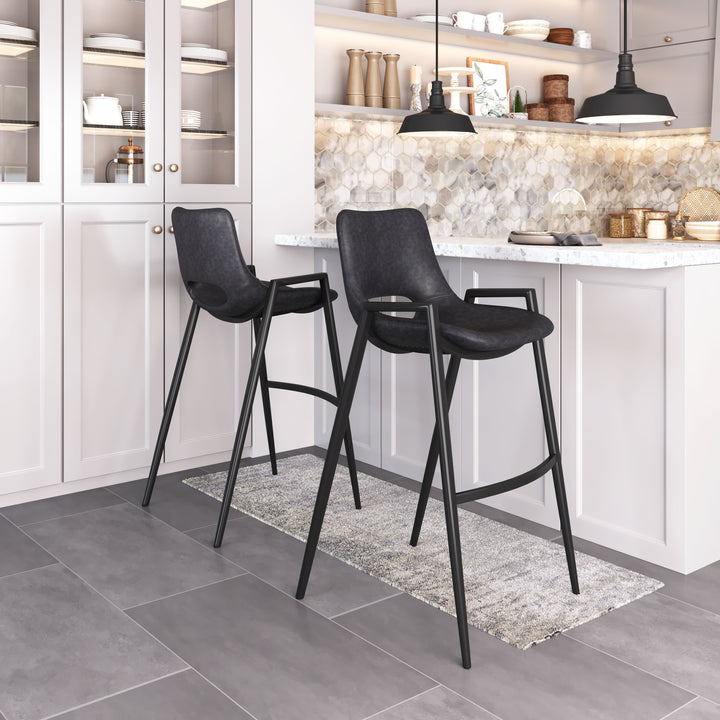 Zuo Desi Barstool (Set of 2) Black