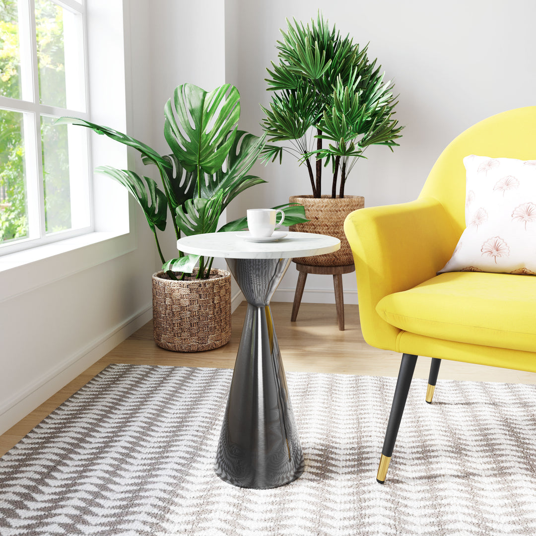 Zuo Tim Side Table White & Black