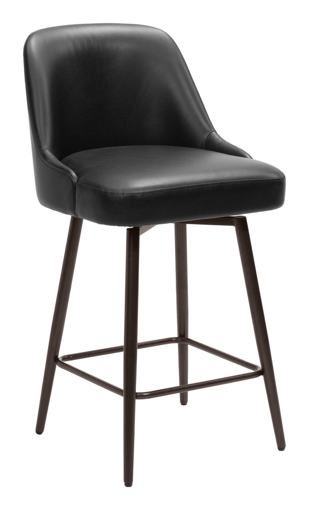 Zuo Keppel Swivel Counter Stool Black & Bronze
