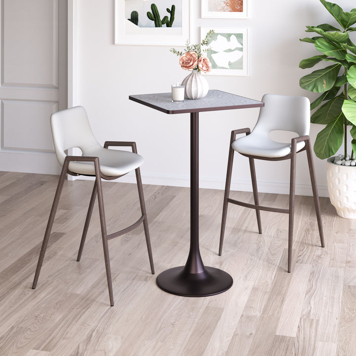 Zuo Desi Barstool (Set of 2) Beige & Walnut