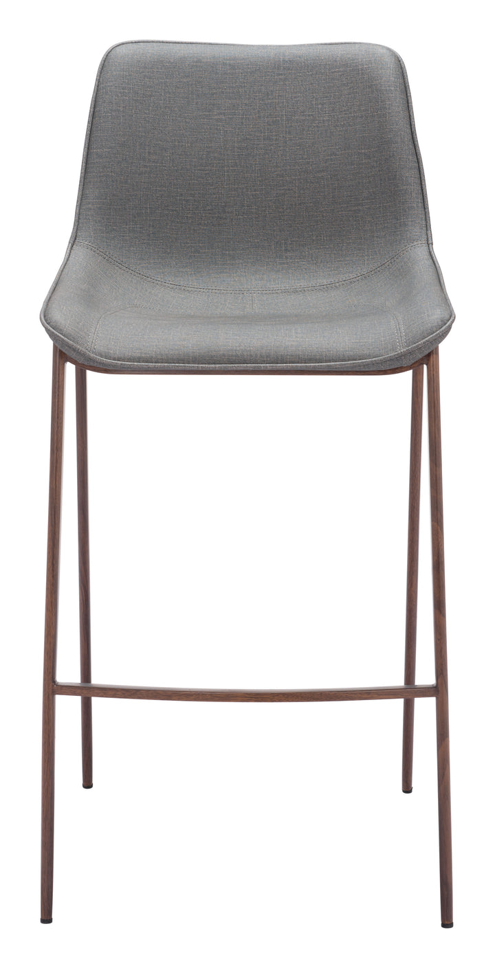 Zuo Magnus Barstool (Set of 2) Slate Gray & Walnut