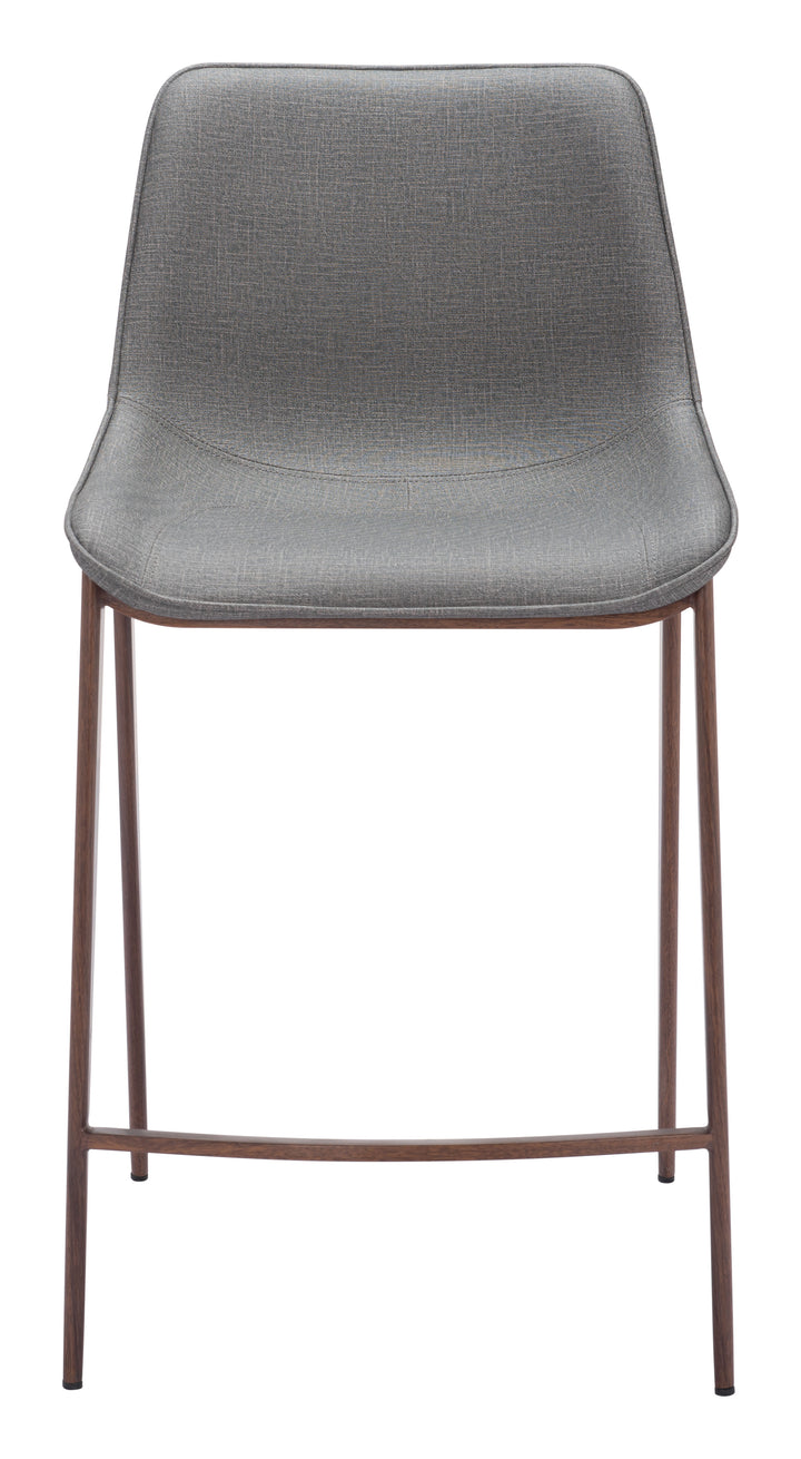 Zuo Magnus Counter Stool (Set of 2) Slate Gray & Walnut