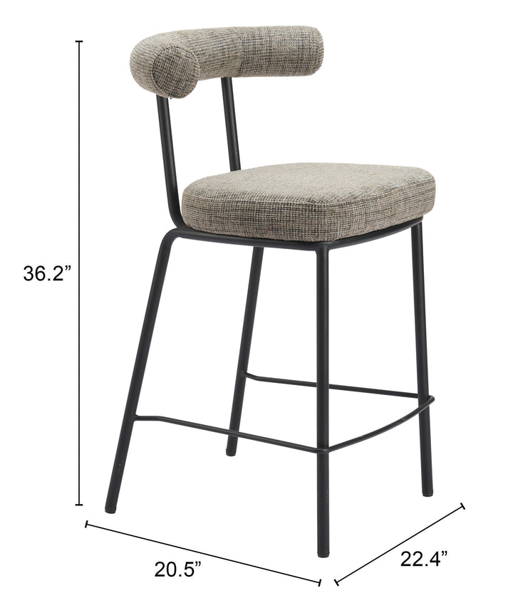Zuo Kede Counter Stool Green Tweed