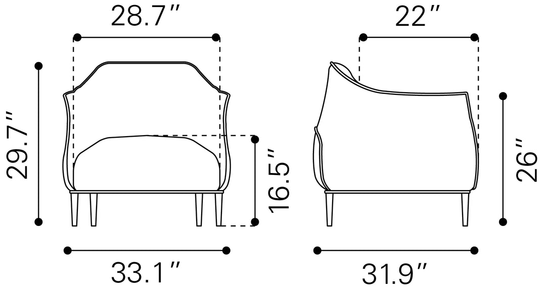 Zuo Julian Accent Chair Gray