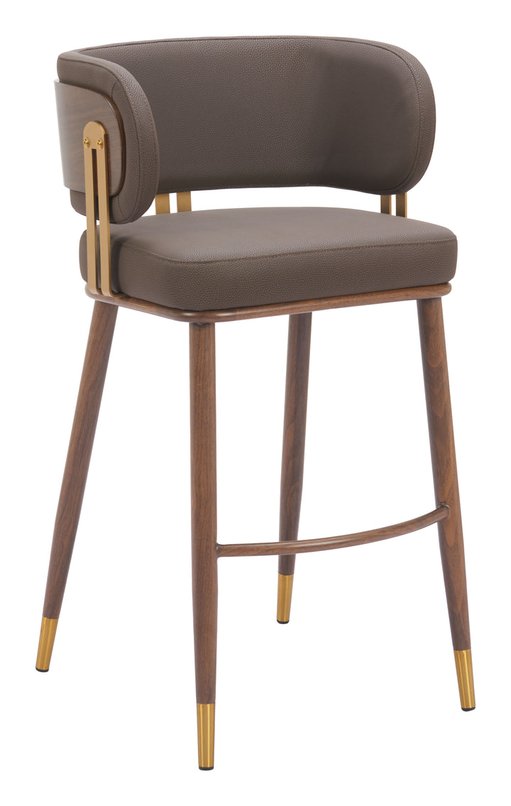 Zuo Brew Barstool Brown & Walnut