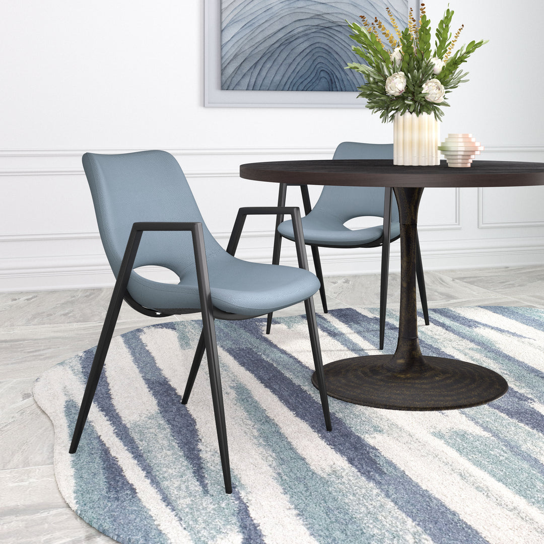 Zuo Desi Dining Chair (Set of 2) Azure Gray