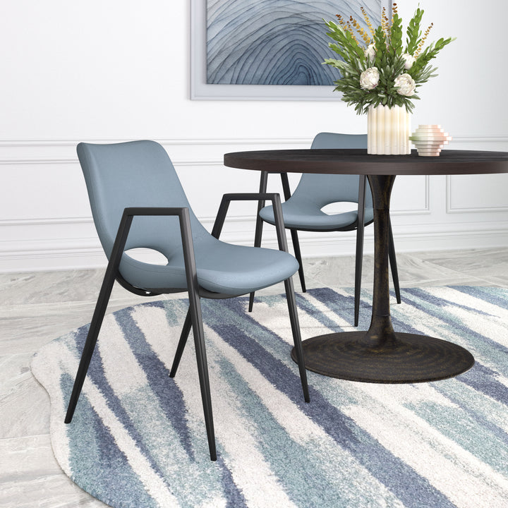 Zuo Desi Dining Chair (Set of 2) Azure Gray
