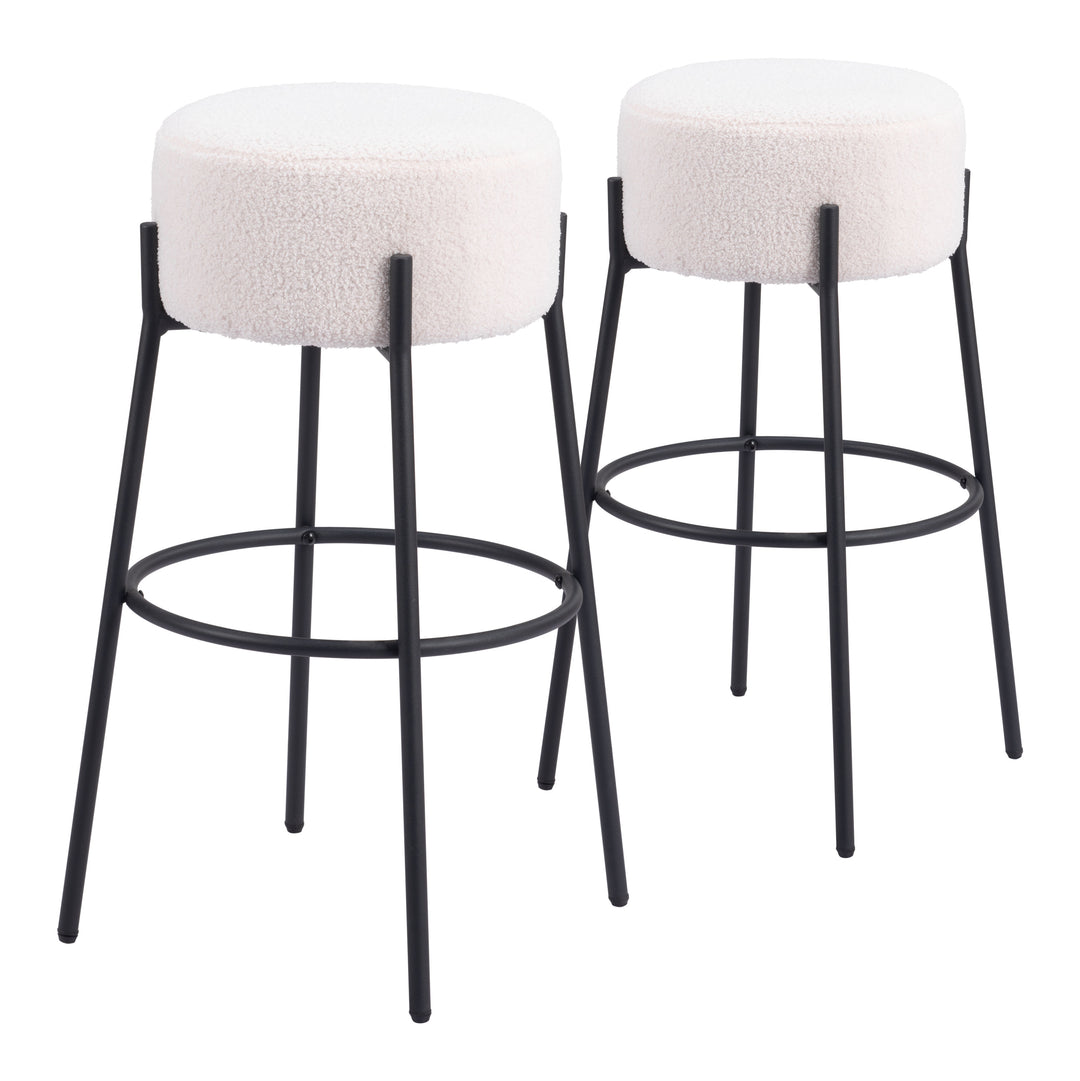 Zuo Blanche Barstool (Set of 2) Ivory