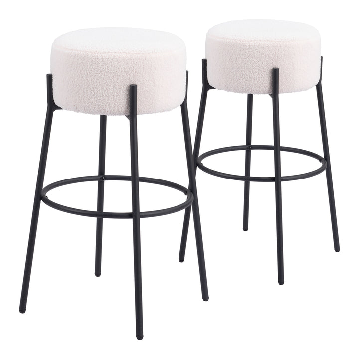 Zuo Blanche Barstool (Set of 2) Ivory